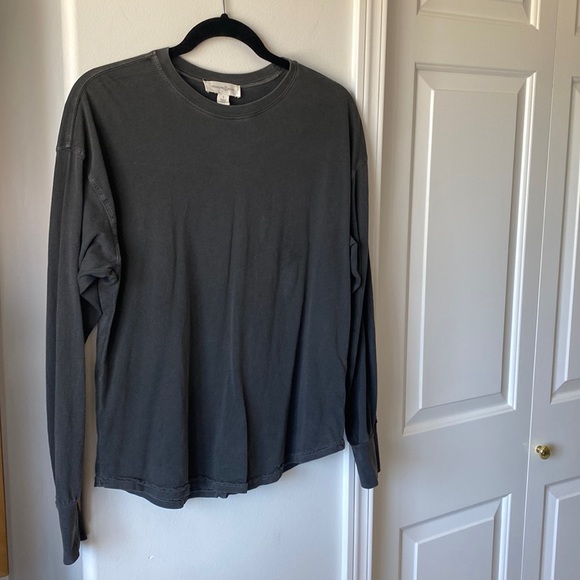 Treasure & Bond - Charcoal Grey Long Sleeve Basic T-Shirt Top - Picture 1 of 4